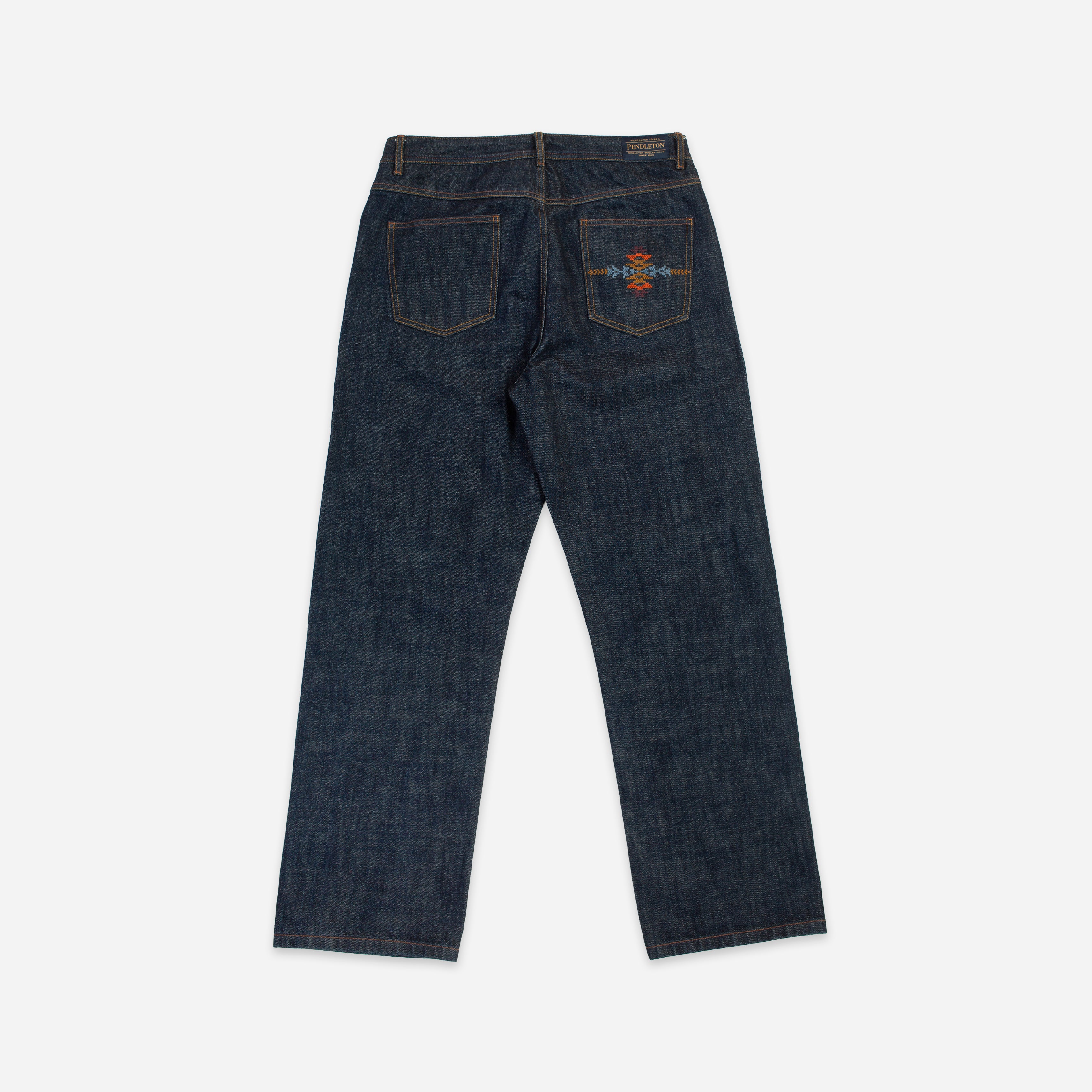 Pendleton SELVEDGE NEEDLEWORK STRAIGHT DENIM JEANS - INDIGO ONE 