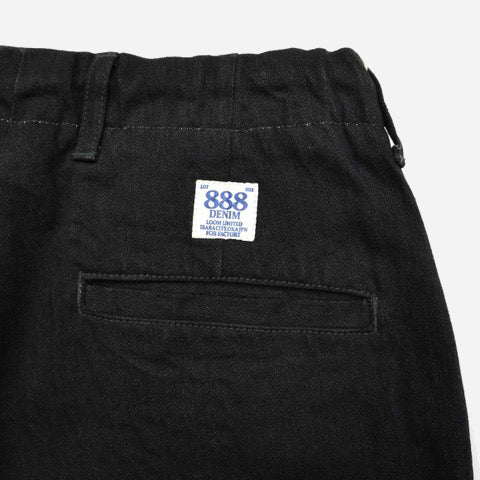 RELAXED DENIM TRACK PANT - BLACK