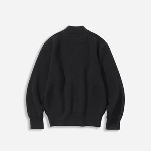 Uniform Bridge - FISHERMAN WOOL CREW NECK KNIT - BLACK -  - Alternative View 1