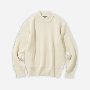 Uniform Bridge - FISHERMAN WOOL CREW NECK KNIT - CREAM -  - Main Front View