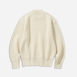 Uniform Bridge - FISHERMAN WOOL CREW NECK KNIT - CREAM -  - Alternative View 1