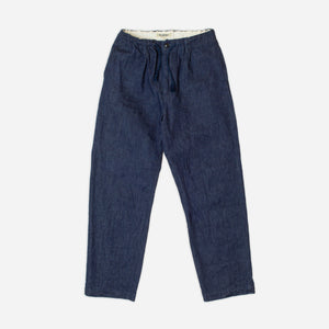 FOB Factory - RELAXED DENIM TRACK PANT - BLUE ONE WASH -  - Main Front View