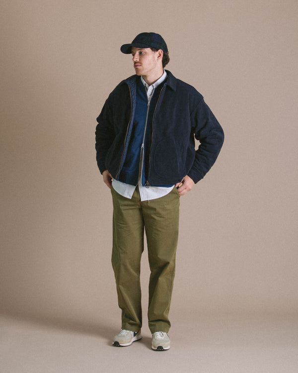 FLEECE DRIZZLER JACKET - NAVY