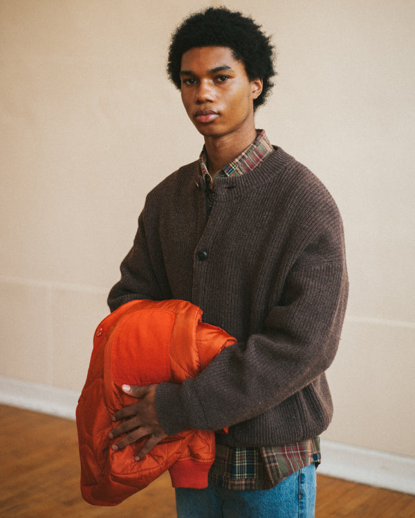 Frizmworks HEAVY WOOL ROUND CARDIGAN - CHOCO BROWN - The Great Divide