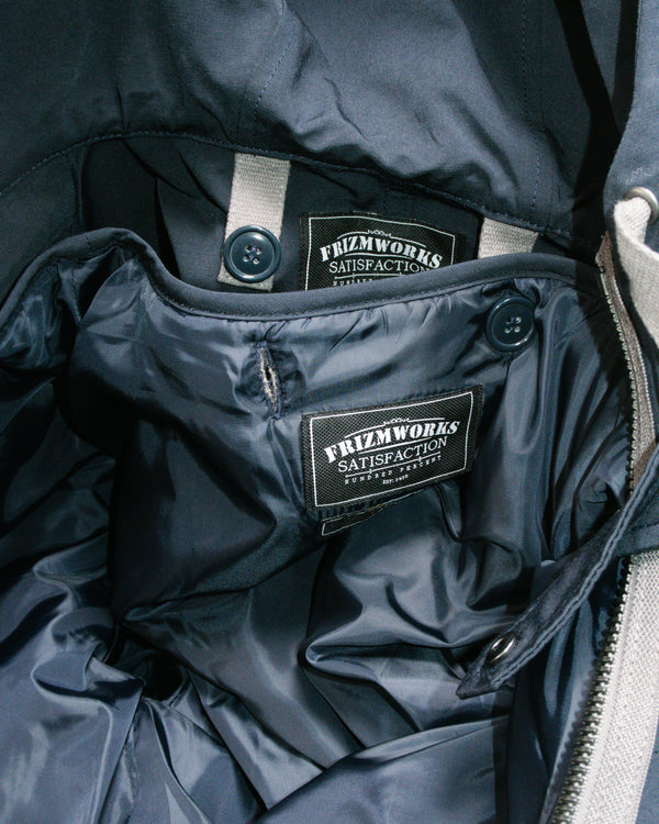 SMOCK 2 IN 1 HOODED PARKA JACKET - NAVY