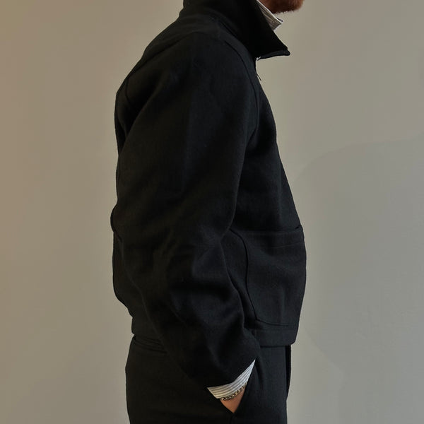 LOMA WOOL BLOUSON JACKET - BLACK