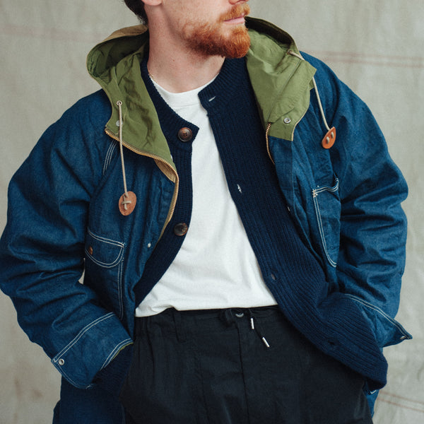 60/40 COVERALL HOODED JACKET - DENIM ONE WASH