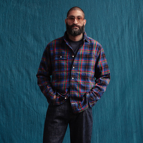 HERITAGE CHECK WORK SHIRT - BLUE/RED-MIX