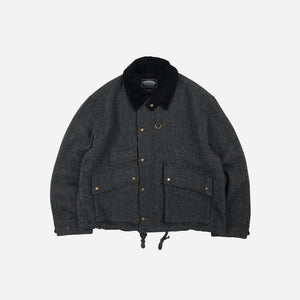 Frizmworks - Frizmworks Herringbone Wool Hunting Jacket - Grey Black -  - Main Front View