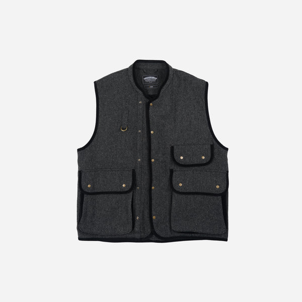 Frizmworks Herringbone Wool Hunting Vest - Grey Black