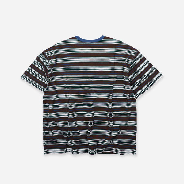 HORIZON STRIPE HALF T-SHIRT - BROWN