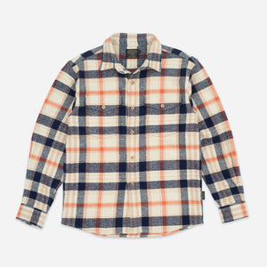 Pendleton - BIG POCKET FLANNEL SHIRT - SILVER LINING/ORANGE-BLUE -  - Main Front View