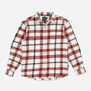 Pendleton - BIG POCKET FLANNEL SHIRT - WHITE/BRANDY BROWN -  - Main Front View