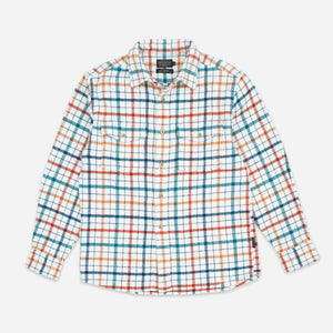 Pendleton - BIG POCKET FLANNEL SHIRT - SAXONY BLUE/WHITE-RED -  - Main Front View