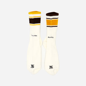 Rostersox - THANKS BUDDY SOCK - WHITE/BROWN -  - Alternative View 1