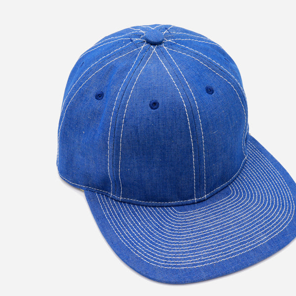 COTTON LINEN CHAMBREY CAP - BLUE