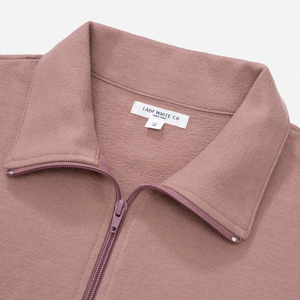 Lady White Co. - TEXTURED FULL ZIP TRACK TOP - DEEP MAUVE -  - Alternative View 1