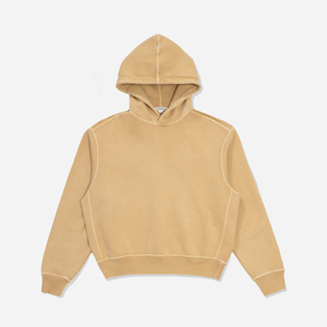 Lady White Co. - MINI CROPPED  HOODIE - MUSTARD PIGMENT -  - Main Front View