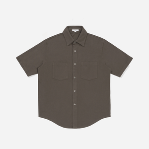 Lady White Co. - PIQUE SHORT SLEEVE WORK SHIRT - BARK -  - Main Front View