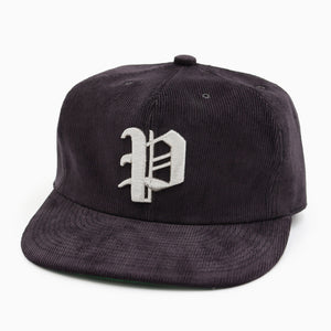 Poten - DYED CORDUROY CAP - CHARCOAL -  - Main Front View