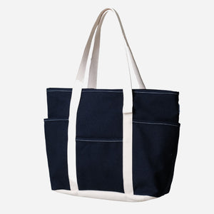 Mazi Untitled - CAFE TOTE CANVAS -  NAVY / ECRU -  - Main Front View