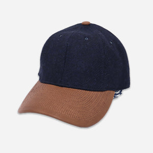 Poten - HARRIS TWEED CAP - NAVY/BROWN -  - Main Front View