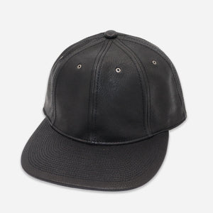 Poten - LEATHER CAP - BLACK -  - Main Front View