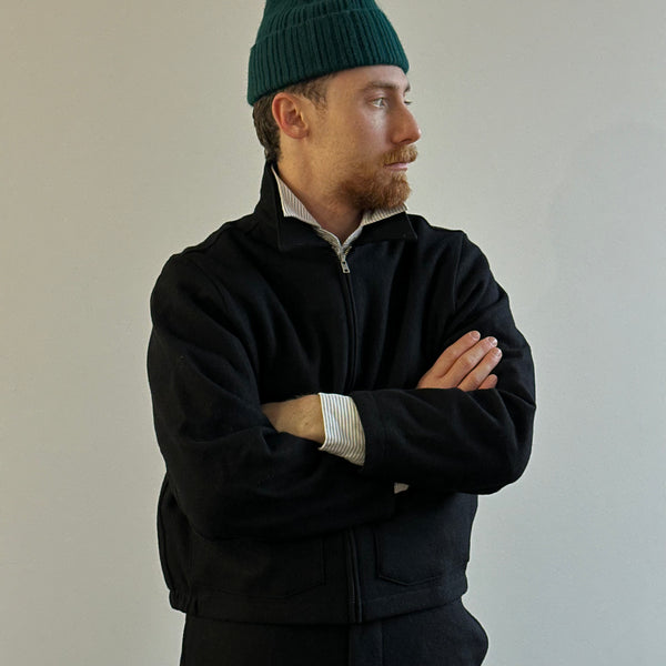 LOMA WOOL BLOUSON JACKET - BLACK