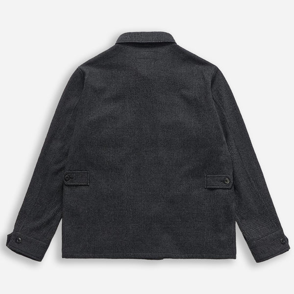 WOOL JUNGLE FATIGUE JACKET - BLACK/GREY CHECK