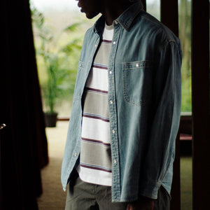 Pendleton - WESTERN DENIM WORK SHIRT - STONE WASH BLUE -  - Alternative View 1