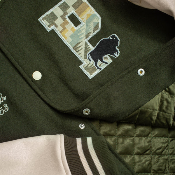 LETTERMAN VARSITY JACKET - GREEN LEAF