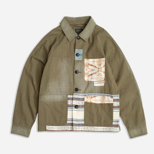 Pendleton - PATCHWORK CHORE JACKET - OLIVE -  - Main Front View