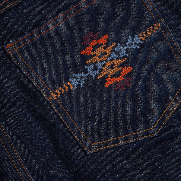 NEEDLEWORK SELVEDGE STRAIGHT CUT DENIM JEANS - INDIGO