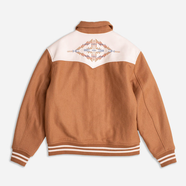 WESTERN BLOUSON VARSITY JACKET - BROWN SUGAR