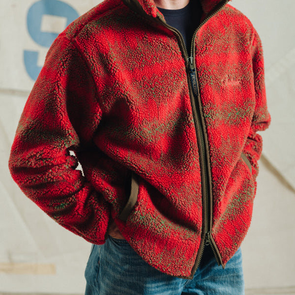 JACQUARD SHERPA FLEECE JACKET - SKYWALKERS RED