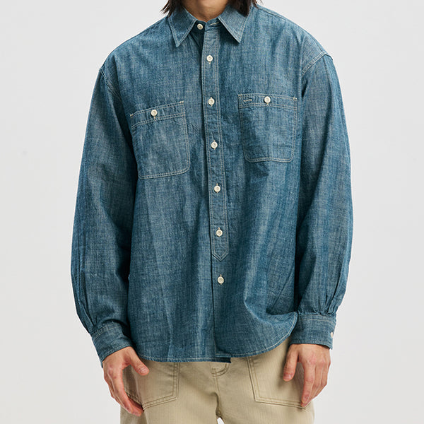 KUROKI CHAMBRAY WORK SHIRT - WASHED BLUE