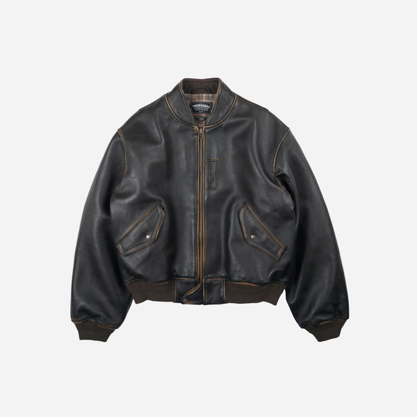Frizmworks Lambskin Flight Jacket - Washed Brown