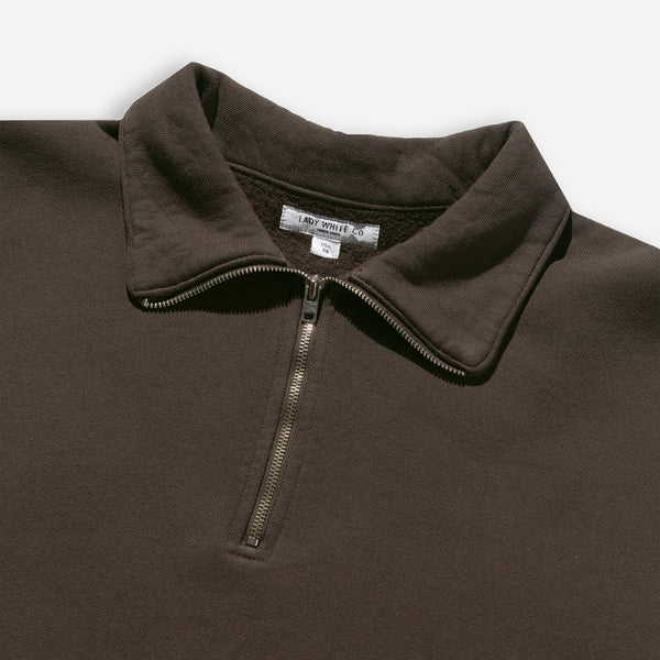 QUARTER ZIP SWEATSHIRT - BLACK OLIVE