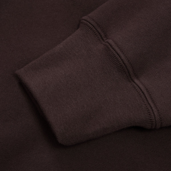 QUARTER ZIP SWEATSHIRT - MUDDY BROWN