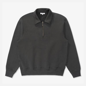 Lady White Co. - QUARTER ZIP SWEATSHIRT - FADED BLACK -  - Main Front View