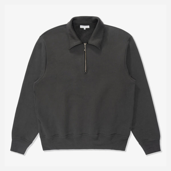 QUARTER ZIP SWEATSHIRT - FADED BLACK