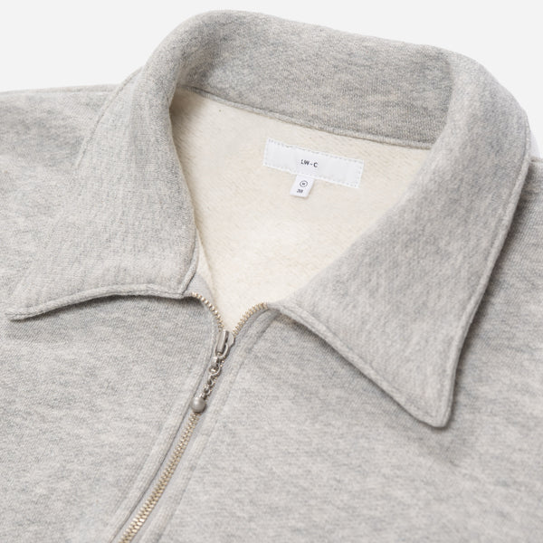 WOOL BLEND QUARTER ZIP SWEATSHIRT - HEATHER GREY