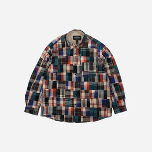 Frizmworks - Frizmworks Madras Patchwork Relaxed Shirt - Beige -  - Main Front View