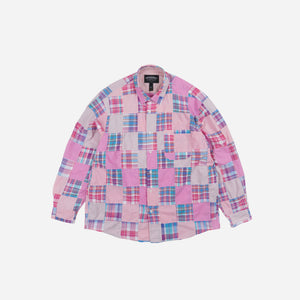 Frizmworks - Frizmworks Madras Patchwork Relaxed Shirt - Pink -  - Main Front View