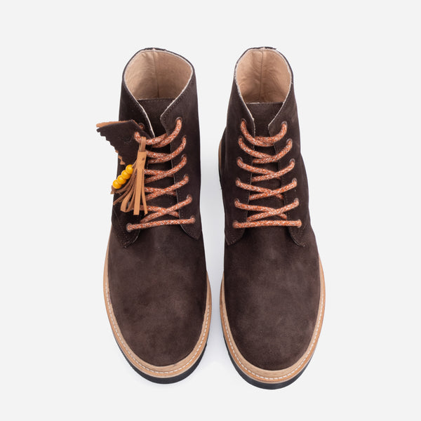 ROUND TOE 7 INCH DESERT BOOT - BROWN