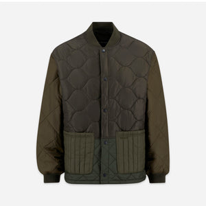 Barbour - CORDING QUILTED JACKET - ARMY GREEN -  - Main Front View