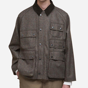 Barbour - EDITOR WOOL JACKET - OLIVE CHECK -  - Alternative View 1