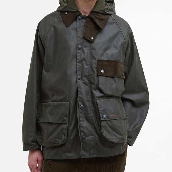 SOLWAY WAX HOODED JACKET - OLIVE