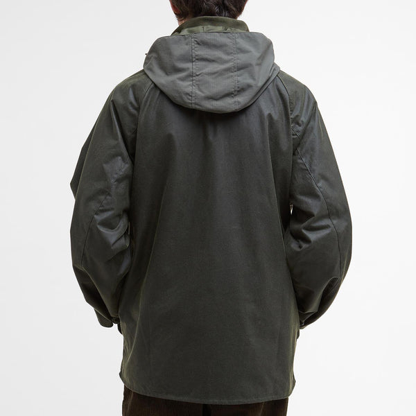 SOLWAY WAX HOODED JACKET - OLIVE