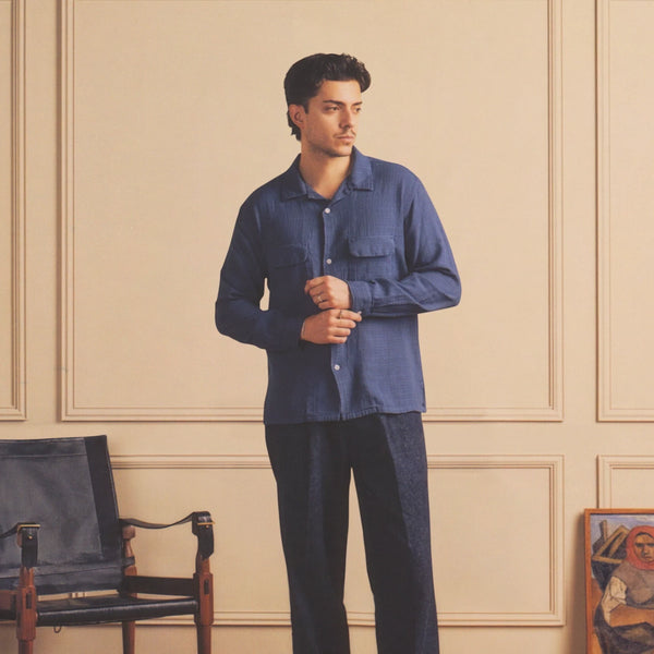 PENNY LOOM LINEN SHIRT - BERING BLUE